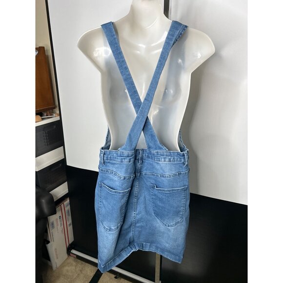 Denim Overall Dress With Pockets & Button Front By Day To Day Size M - Picture 4 of 7